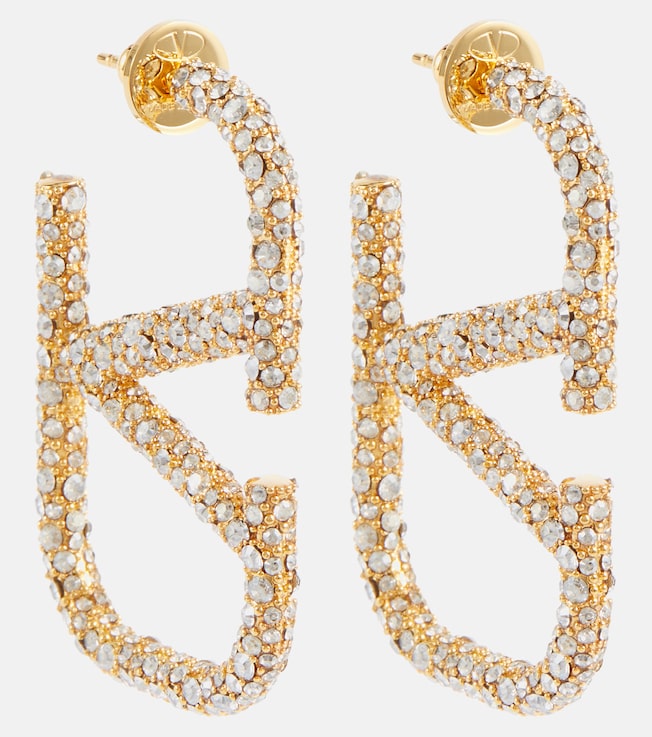 VLogo crystal-embellished earrings | Valentino