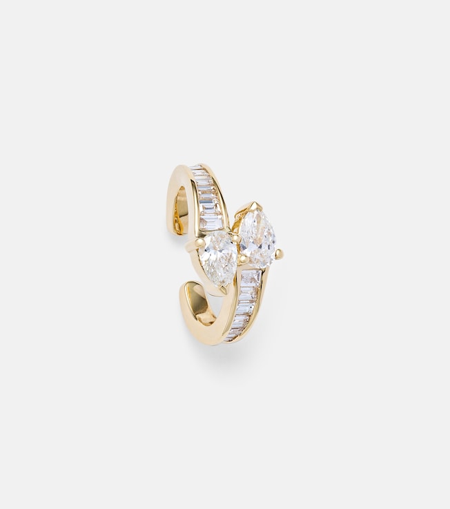 Saturn 18kt gold ear cuff with diamonds | Anita Ko