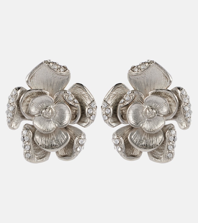 Small floral crystal-embellished earrings | Oscar de la Renta