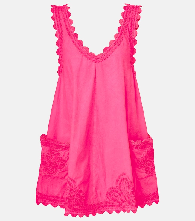 Embroidered cotton poplin minidress | Juliet Dunn