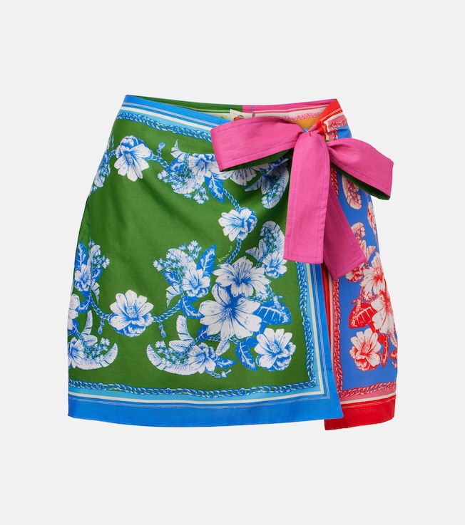 Mixed Scarves Floral Elegance cotton wrap skirt | Farm Rio