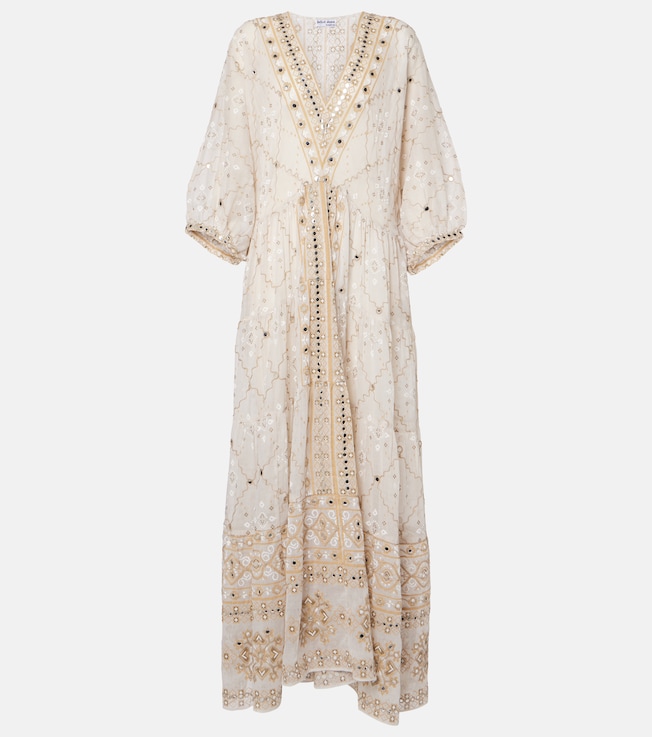 Printed embroidered cotton beach cover-up | Juliet Dunn