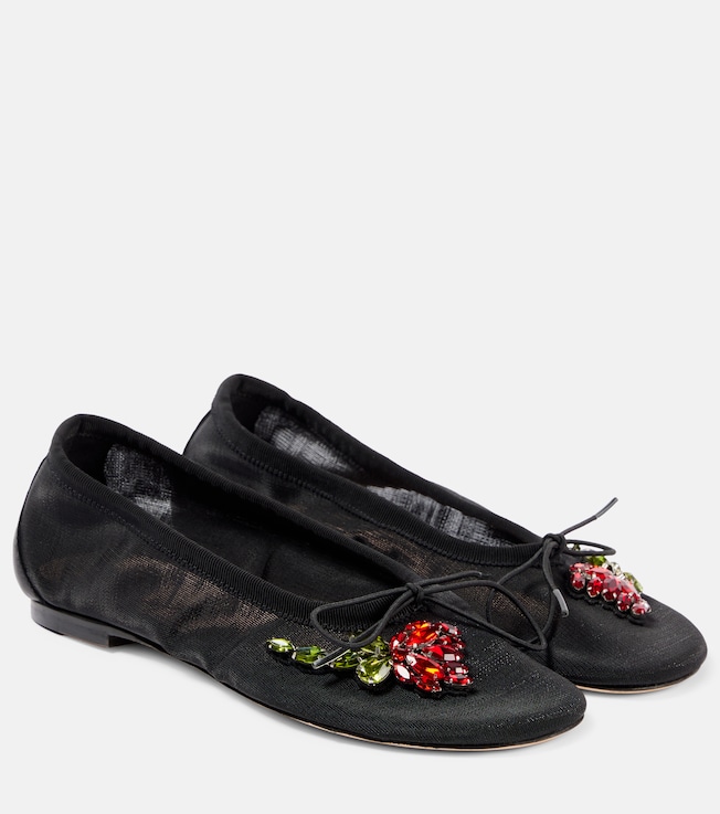 Bow-detail embellished ballet flats | Simone Rocha