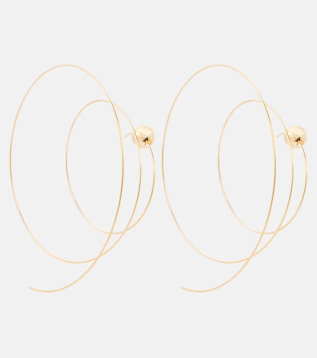 Thin Spiral S gold-plated stainless steel earrings | Alaïa
