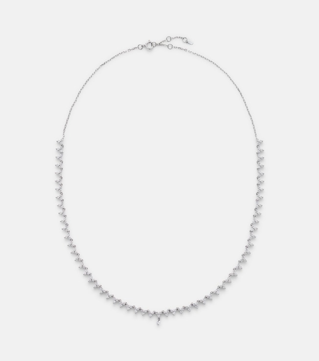 18kt white gold tennis necklace with diamonds | Persée