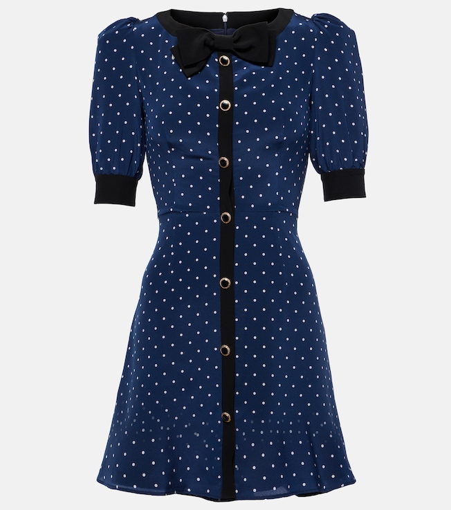Bow-detail polka-dot silk minidress | Alessandra Rich
