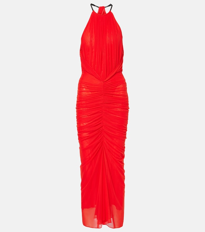 Ruched halterneck midi dress | Mugler
