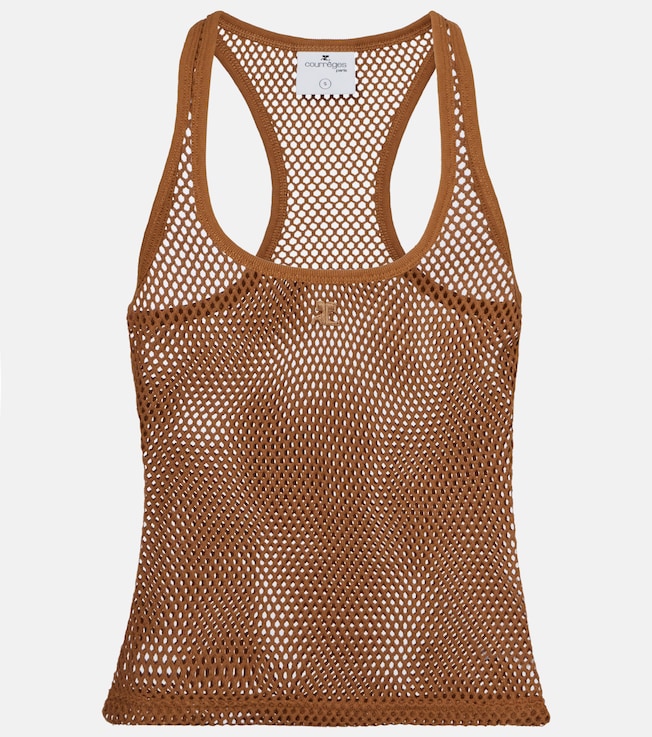 Scuba cotton mesh tank top | Courrèges