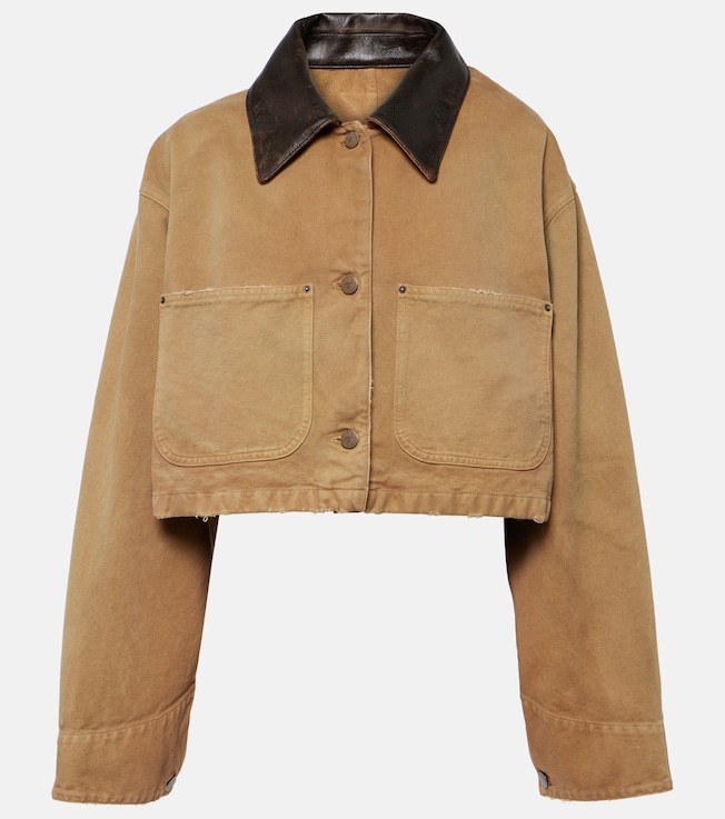 Cropped cotton canvas jacket | Prada