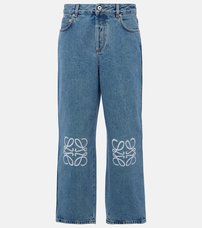 Anagram mid-rise cropped straight jeans | Loewe