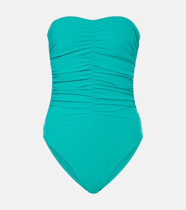 Gathered strapless swimsuit | Karla Colletto