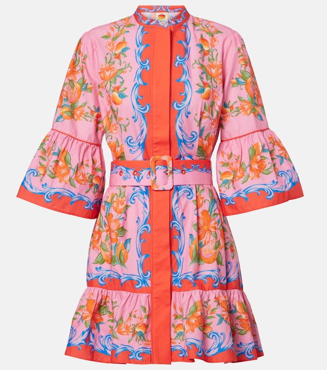Floral belted cotton minidress | Farm Rio