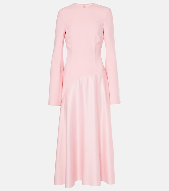 Gaia crêpe and satin midi dress | Solace London