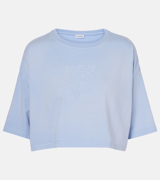 Anagram cropped cotton jersey T-shirt | Loewe