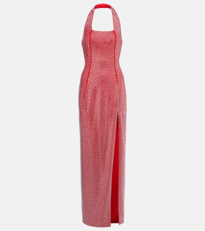 Crystal-embellished halterneck gown | Area