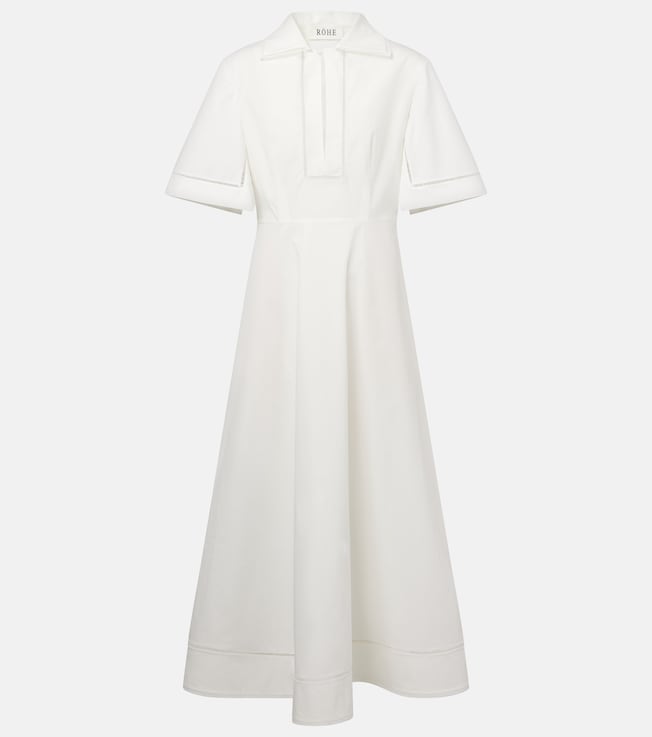 Embroidered cotton poplin midi dress | Róhe
