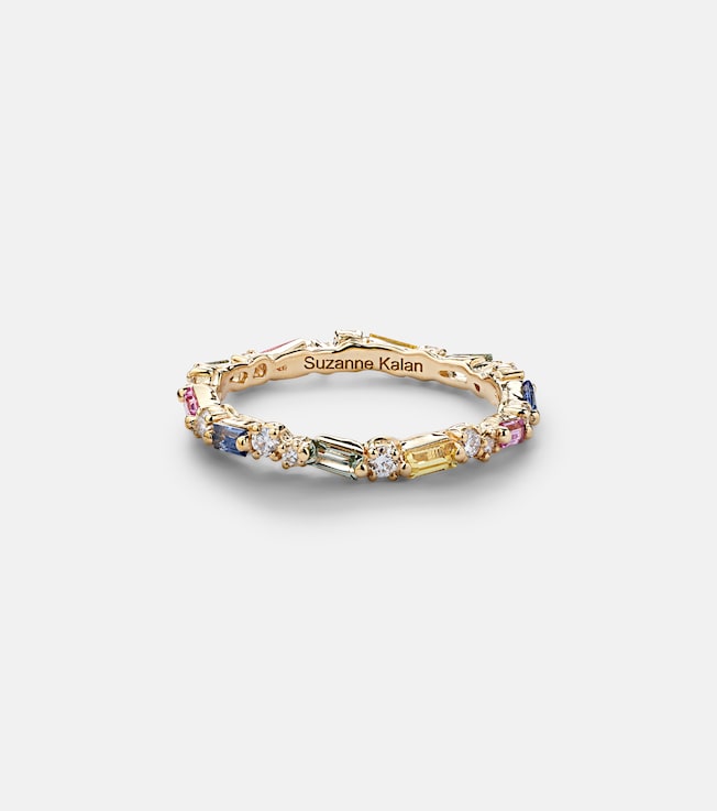 Fireworks 18kt gold ring with diamonds and sapphires | Suzanne Kalan