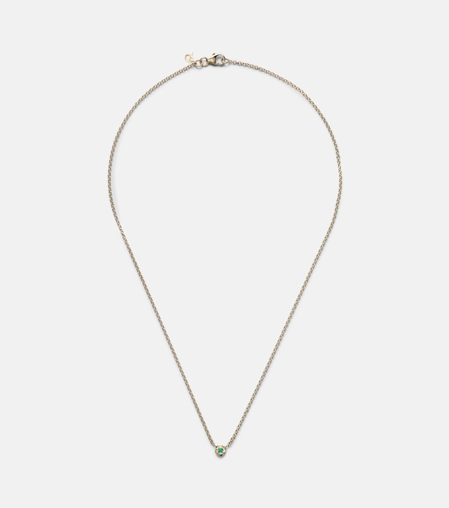 Nesting Gem 18kt gold necklace with emerald | Octavia Elizabeth
