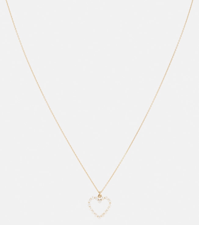 Pearl Heart 14kt gold pendant necklace with pearls | Sophie Bille Brahe