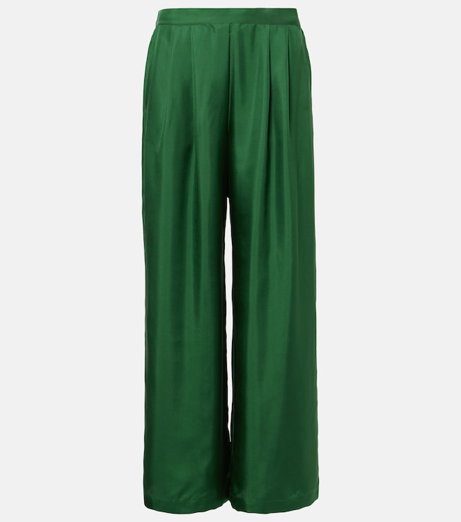 Isola silk twill wide-leg pants | Asceno