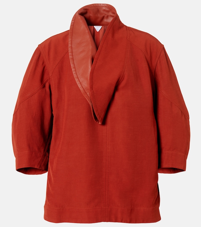 Leather-trimmed blouse | Bottega Veneta