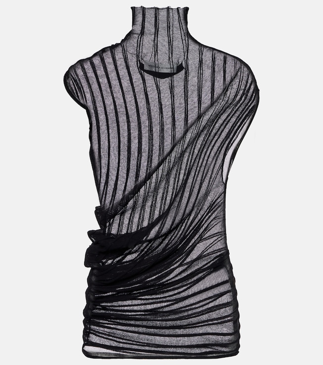Asymmetric draped cotton-blend top | Victoria Beckham