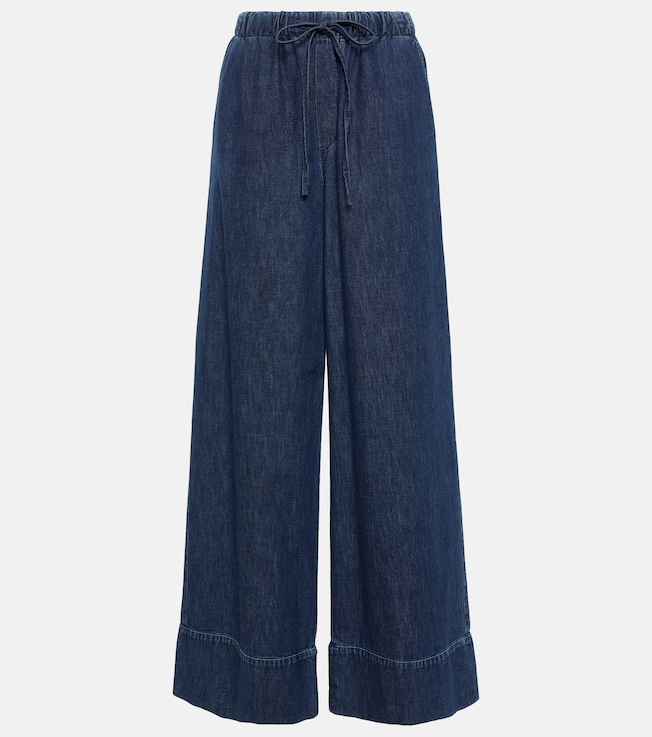High-rise chambray wide-leg jeans | Valentino