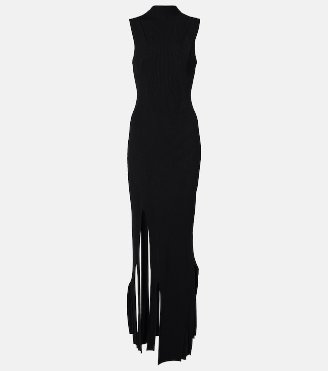 Pleated ribbed-knit gown | Victoria Beckham