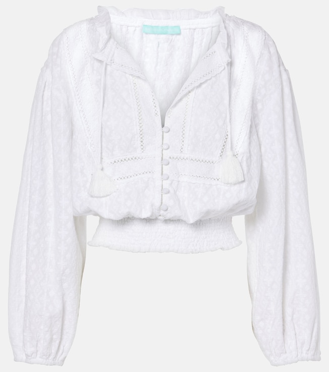 Pixi cropped cotton shirt | Melissa Odabash