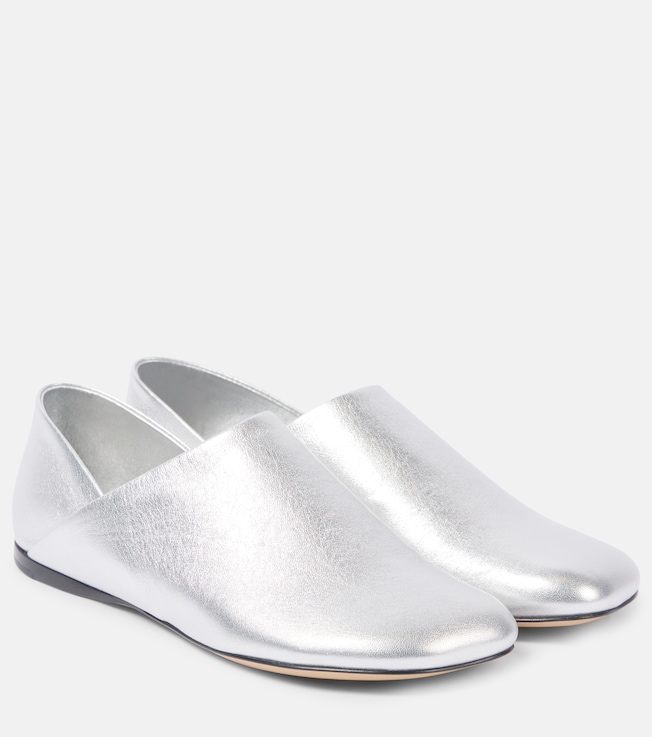 Toy metallic leather slippers | Loewe