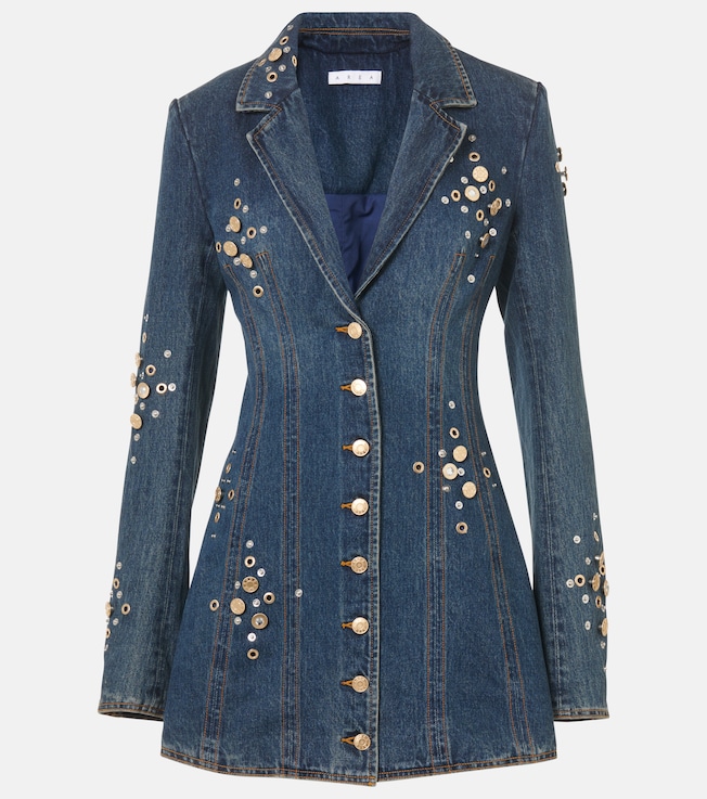 Embellished denim blazer dress | Area