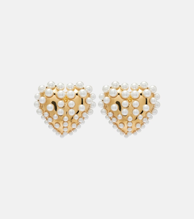 Faux pearl-embellished clip-on earrings | Oscar de la Renta