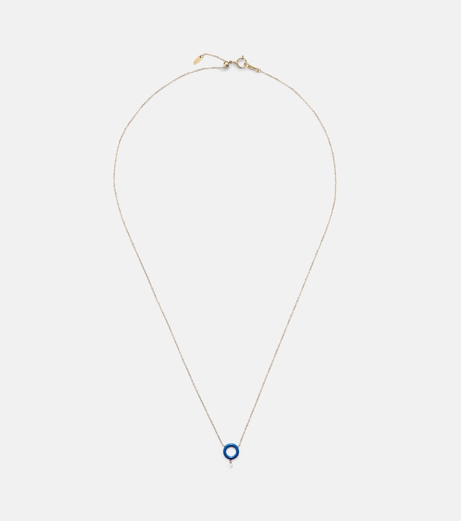 18kt gold chain necklace with white diamond | Persée