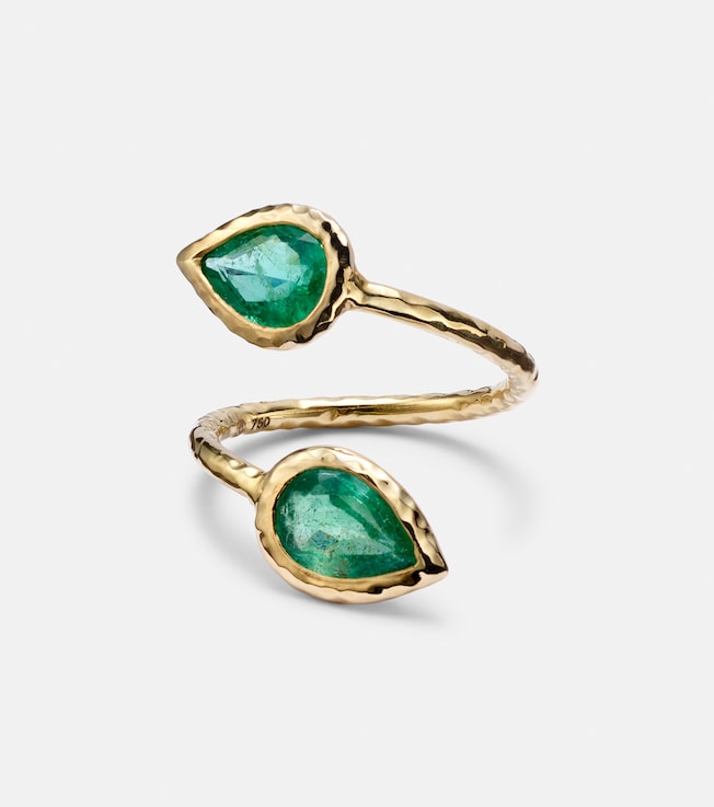 Moi and Toi 18kt gold ring with emeralds | Octavia Elizabeth