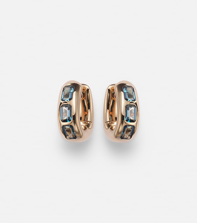 Iconica 18kt rose gold earrings with blue topaz | Pomellato