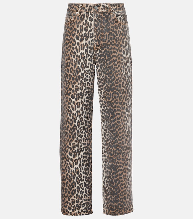 Izey leopard-print straight jeans | Ganni