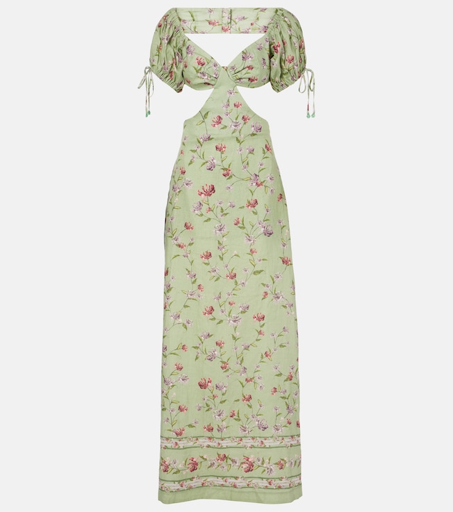 Cielo Honeysuckle floral linen maxi dress | Agua by Agua Bendita