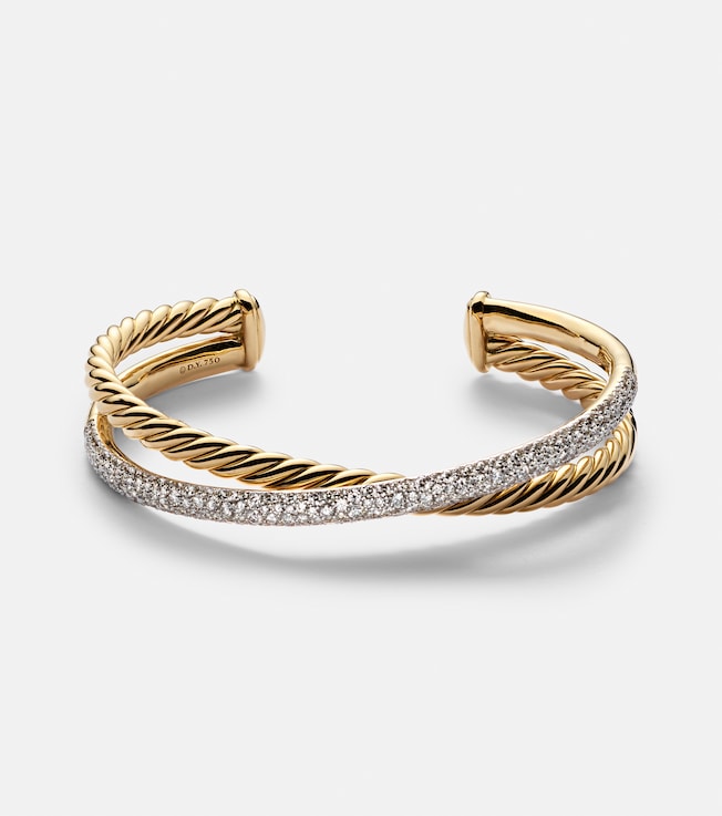 DY Crossover® 18kt gold bracelet with diamonds | David Yurman