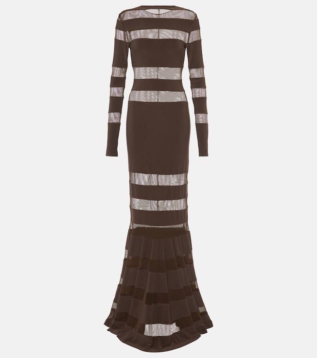Mesh-panelled gown | Norma Kamali