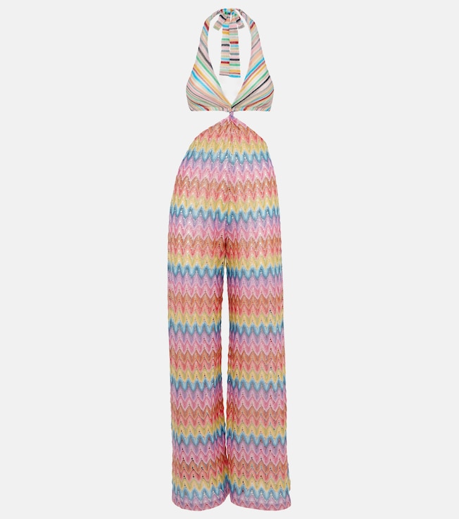 Zigzag cotton-blend lamé jumpsuit | Missoni