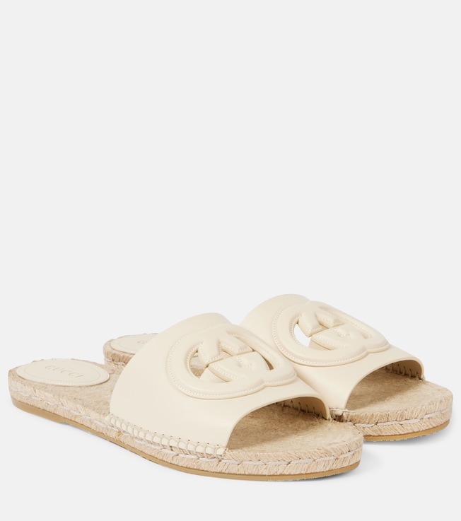 Gucci Cut leather espadrilles slides | Gucci