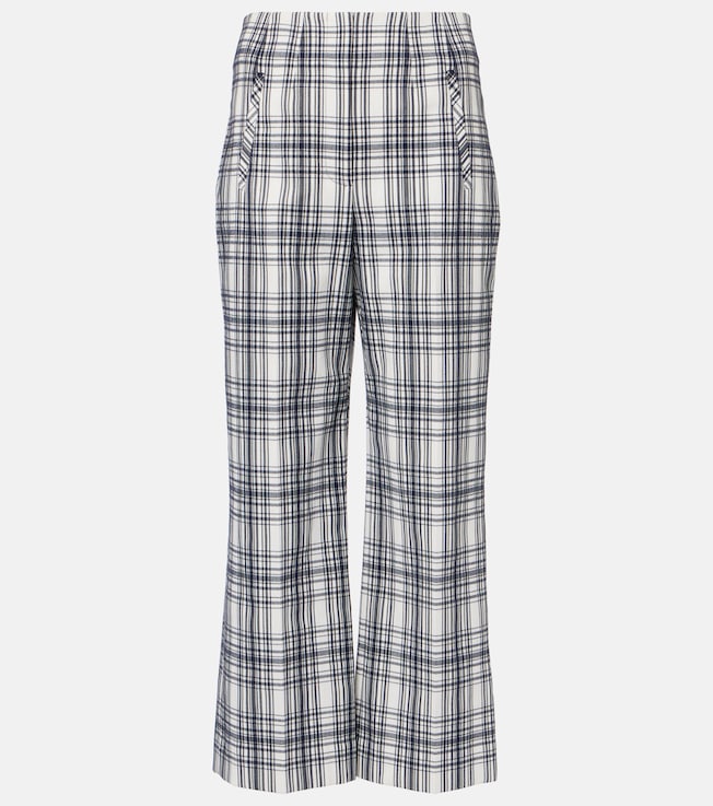 Dova plaid cotton-blend wide-leg pants | Veronica Beard