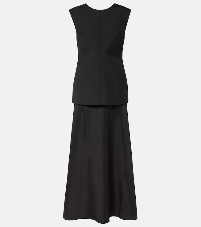 Silk-trimmed wool-blend gown | Róhe