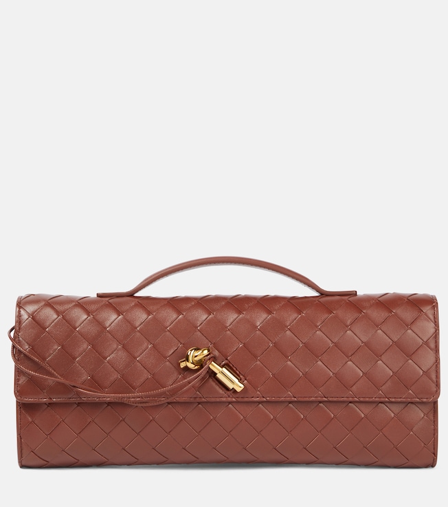 Andiamo Knot Intrecciato leather clutch | Bottega Veneta