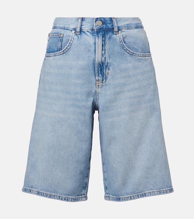 Thalia mid-rise denim Bermuda shorts | AG Jeans