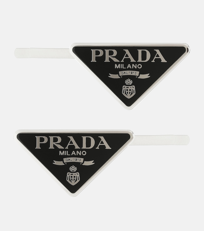 Set of 2 logo hair clips | Prada