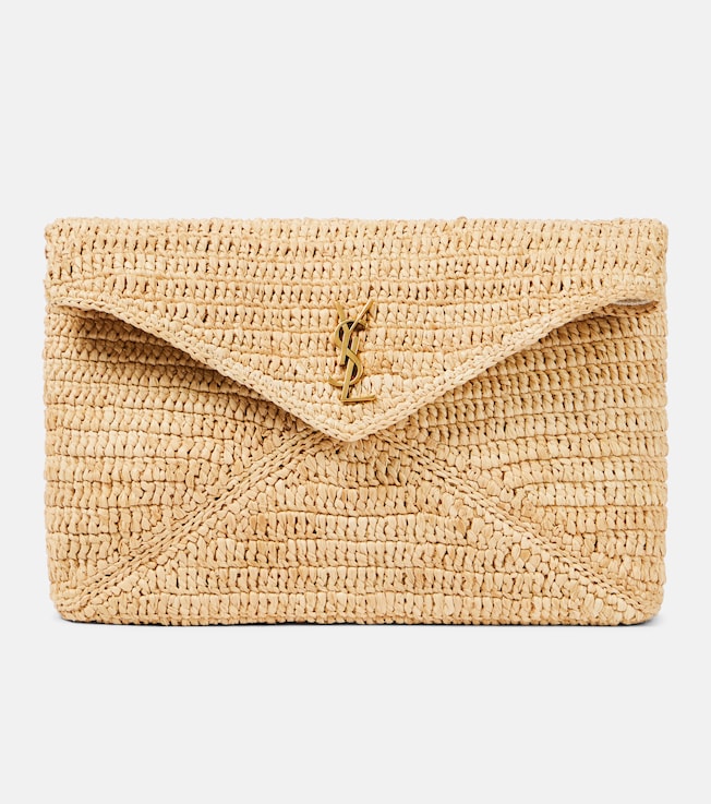 Cassandre Large raffia pouch | Saint Laurent