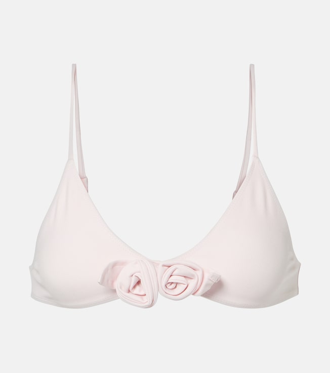 Floral-appliqué bikini top | Coperni