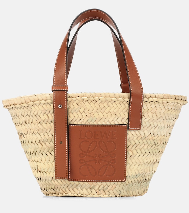 Small leather-trimmed basket tote | Loewe