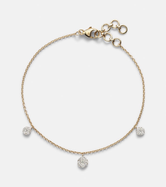 Disco 10kt gold bracelet with diamonds | Stone and Strand